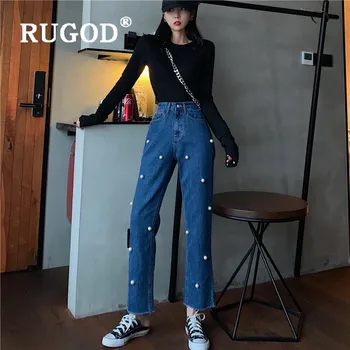 RUGOD 2019 New Women Pearl Embroidered Flares Jeans High Elastic Straight Slim Denim Pants Korean Chic Cowgirl Streetwear Pants
RUGOD 2019 New Women Pearl Embroidered Flares Jeans High Elastic Straight Slim Denim Pants Korean Chic Cowgirl Streetwear Pants