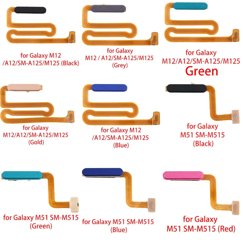 

New for Galaxy M12 Fingerprint Sensor Flex Cable for Samsung Galaxy M12/A12/SM-A125/M125/M51 SM-M515