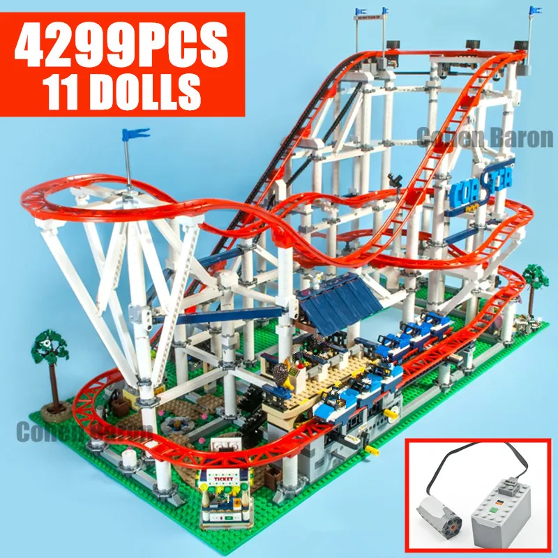 New 4299PCS Motor Roller City Idea Amusement Park Coaster Fit 10261 Streetview Building Block Brick Toy Gift Birthday | Игрушки и хобби