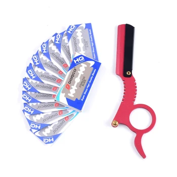 Multi-function Barber Beard Straight Edge Razor with 10 Knife Blades Eyebrow Trimming Blades Replaceable Beard Shaving Tools
Multi-function Barber Beard Straight Edge Razor with 10 Knife Blades Eyebrow Trimming Blades Replaceable Beard Shaving Tools