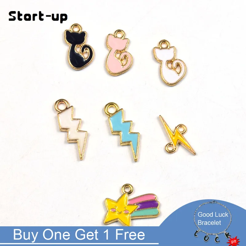 10PCS Cartoon Cat lightning Charms Pendants for Women Enamel Jewelry Making Bracelets Findings DIY Accessories 15mm wide
10PCS Cartoon Cat lightning Charms Pendants for Women Enamel Jewelry Making Bracelets Findings DIY Accessories 15mm wide
