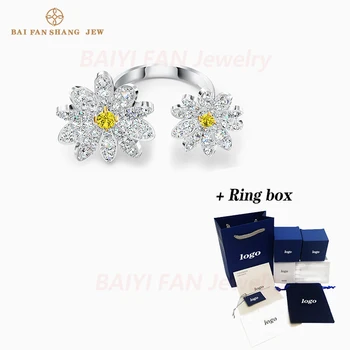 2020 Fashion Jewelry SWA New ETERNAL FLOWER Open Ring Petal Double Decoration Crystal Female Engagement Ring Jewelry Gift 
2020 Fashion Jewelry SWA New ETERNAL FLOWER Open Ring Petal Double Decoration Crystal Female Engagement Ring Jewelry Gift