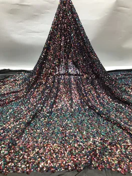 The latest colorful full belly sequin embroidery / Nigeria lace fabric high quality tulle African lace fabric wedding dress 
The latest colorful full belly sequin embroidery / Nigeria lace fabric high quality tulle African lace fabric wedding dress