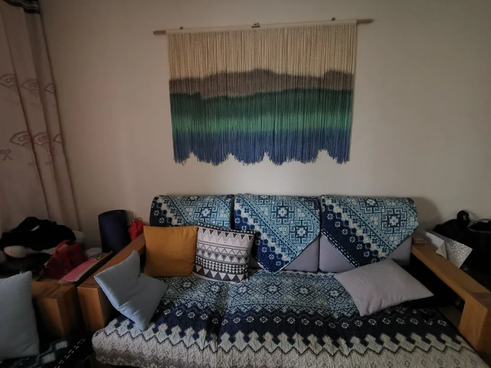 Geometric Cotton Wall Tapestry with Fringe 8 H058abb7beea84f52be5b69ab8ece0b755