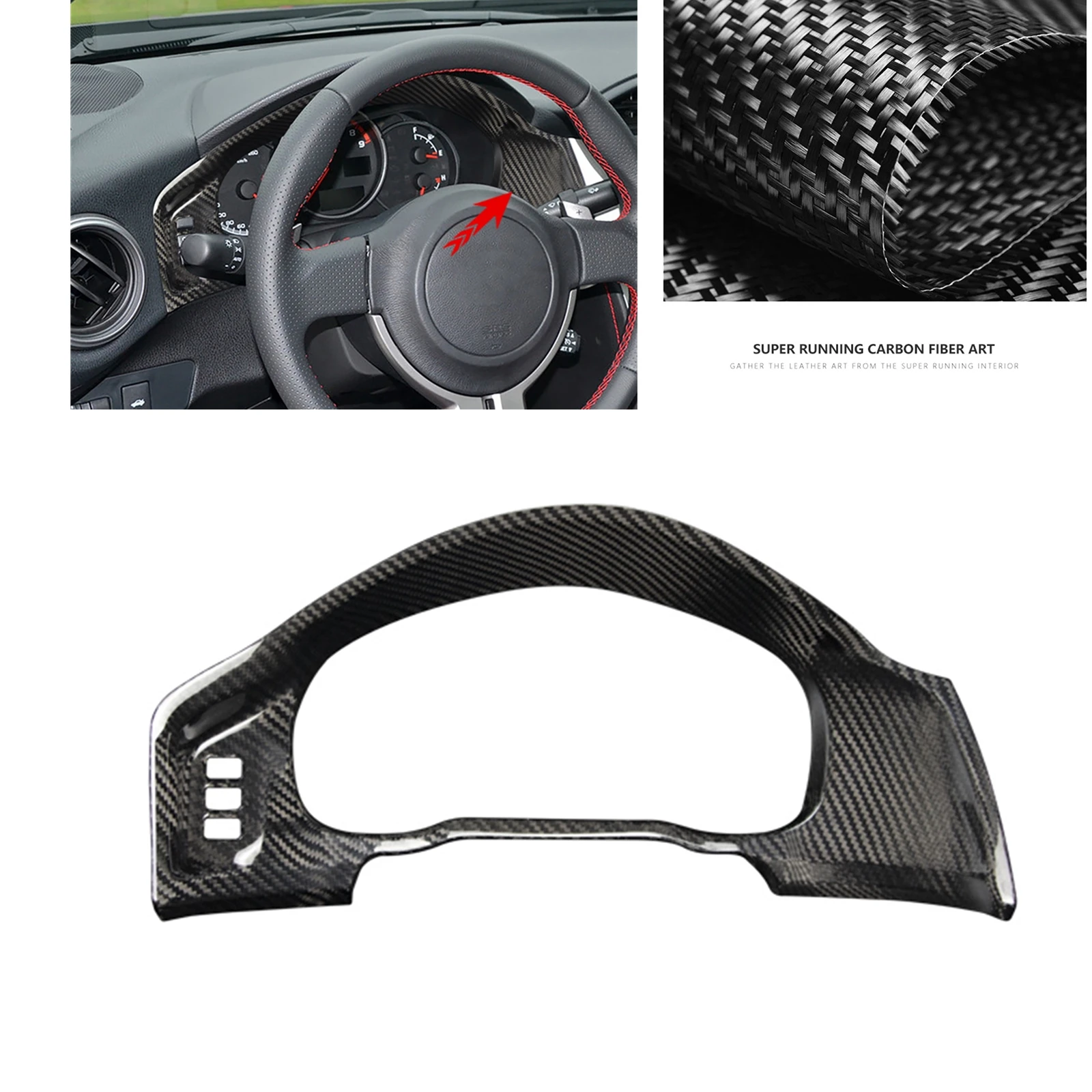 

Carbon Fiber Front Dashboard Panel Cover Trim For Subaru BRZ Toyota GT86 Scion FR-S 2012 2013 2014 2015 2016 2017 2018 2019 2020