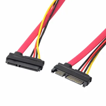 

Male to female 7 + 15 Pin SATA cabo de extensao 7P dados transferencia 15P Cabo de alimentacao SATA 22Pin SATA Linha de 30cm