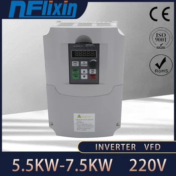 VFD Inverter Frequency Converter 7.5KW 220V Single-Phase Input Single-Phase Output CNC Spindle motor Control VFD Converter
VFD Inverter Frequency Converter 7.5KW 220V Single-Phase Input Single-Phase Output CNC Spindle motor Control VFD Converter