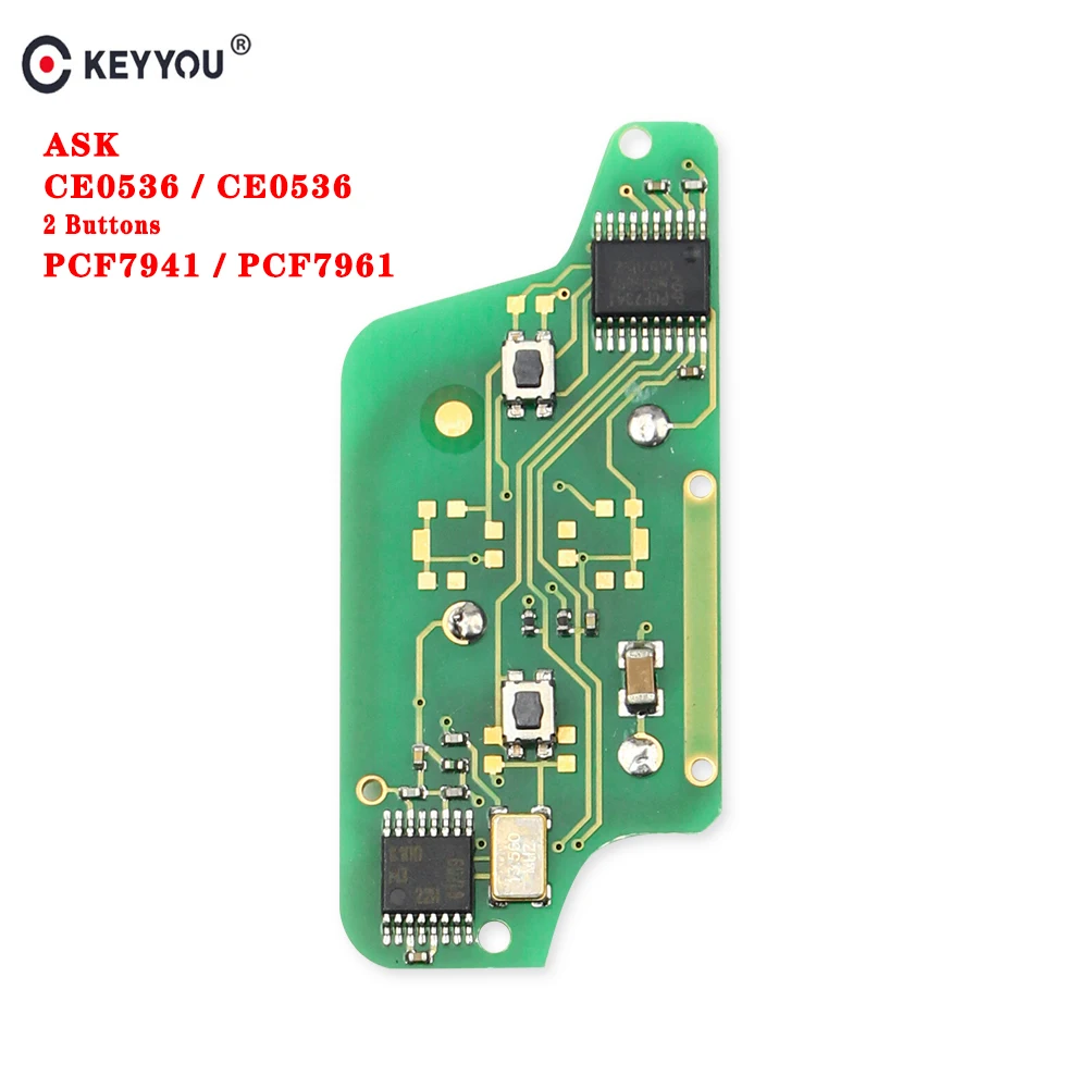 KEYYOU for Peugeot 207 208 307 308 408 CITROEN C2 C3 C4 C5 ASK Car Remote Key Electronic Circuit Board 2 Button CE0523 Ce0536
KEYYOU for Peugeot 207 208 307 308 408 CITROEN C2 C3 C4 C5 ASK Car Remote Key Electronic Circuit Board 2 Button CE0523 Ce0536