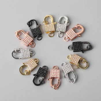 5Pcs/Lot 11X18mm CZ Micro Paved Oval Lock Clasps Pendant Necklace,Delicate Zirconia Open Carabiner Clasps For DIY Jewelry Making
5Pcs/Lot 11X18mm CZ Micro Paved Oval Lock Clasps Pendant Necklace,Delicate Zirconia Open Carabiner Clasps For DIY Jewelry Making