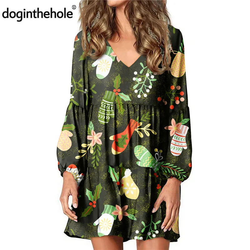 Doginthehole Green Christmas Tree Pattern Women Swing Dress Cute Cartoon Style Tunic Tops For Teen Girls Casual Streetwear
Doginthehole Green Christmas Tree Pattern Women Swing Dress Cute Cartoon Style Tunic Tops For Teen Girls Casual Streetwear