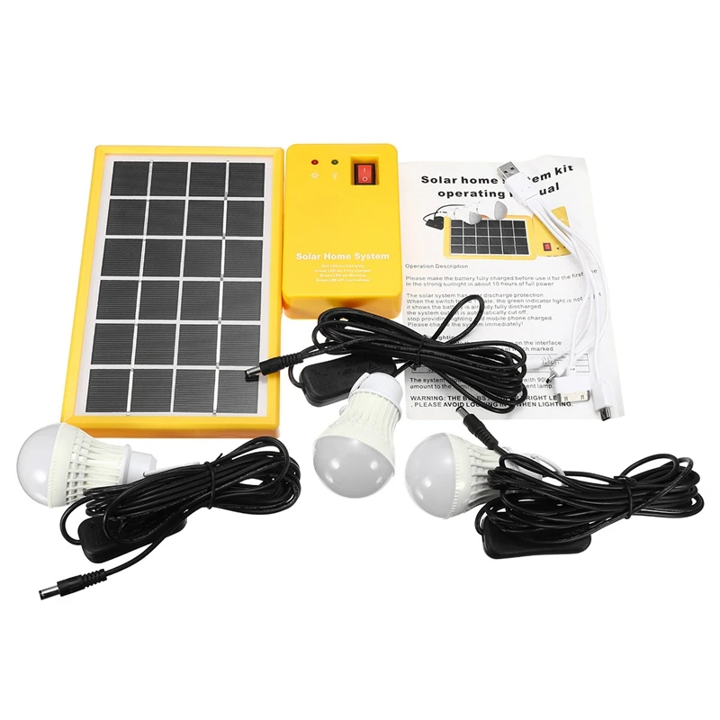EASY-Solar Power Panel Generator Kit Home System with 3 Led Bulbs Outdoor Lighting
EASY-Solar Power Panel Generator Kit Home System with 3 Led Bulbs Outdoor Lighting