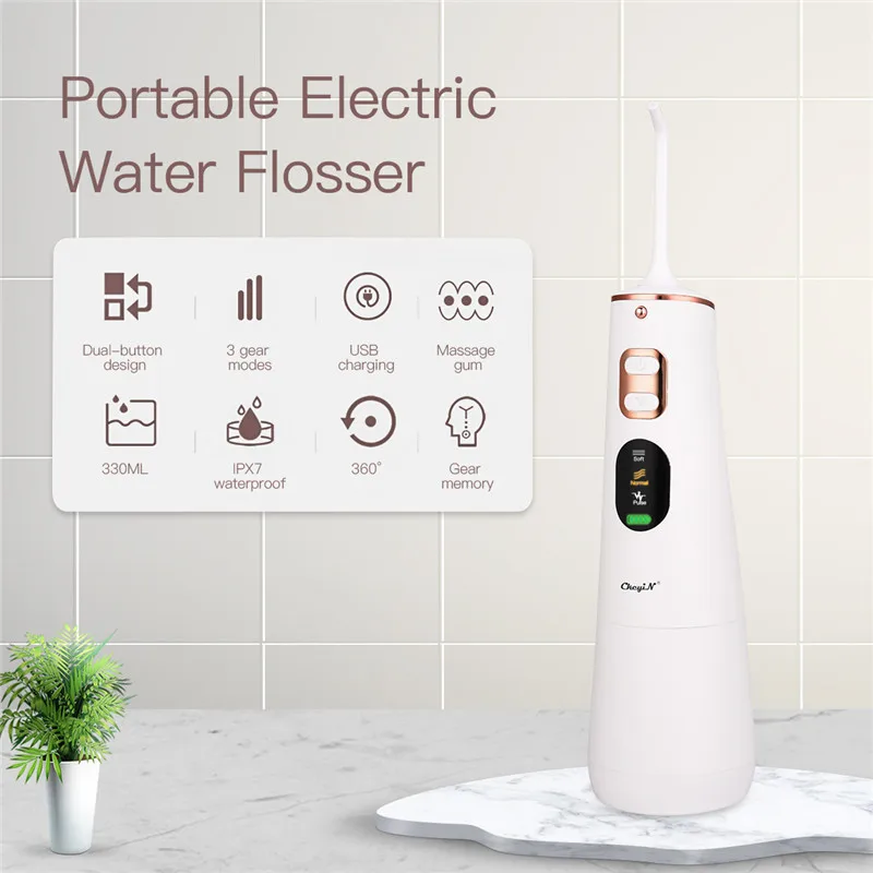 Portable Electric Oral Irrigator with 3 Modes Rechargeable Water Flosser with 330ML Water Tank for Both Home and Travel Use
Portable Electric Oral Irrigator with 3 Modes Rechargeable Water Flosser with 330ML Water Tank for Both Home and Travel Use