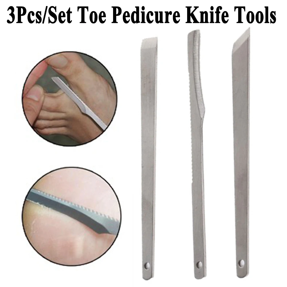 

3 Pcs/Set Toe Pedicure Knife Nail Clipper Feet Scraper Tools Dead Skin Removers Nail Foot Care Tool Kit Ingrown Cuticle Tools