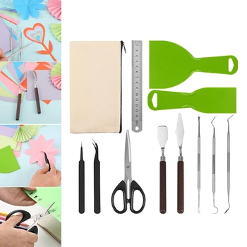 12Pcs Vinyl Weeding Tools Set Basic Craft Weeding Kit with Storage Bag Pouch for Precision Cricut Silhouettes Cameos Lettering