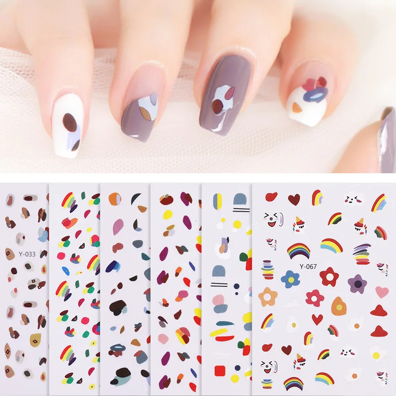 1 Sheet Mixed Patterns Nail Sticker Colorful Cute Girly Transfer Decals Stickers DIY Design 3D Nail Art Tips Decorations
1 Sheet Mixed Patterns Nail Sticker Colorful Cute Girly Transfer Decals Stickers DIY Design 3D Nail Art Tips Decorations