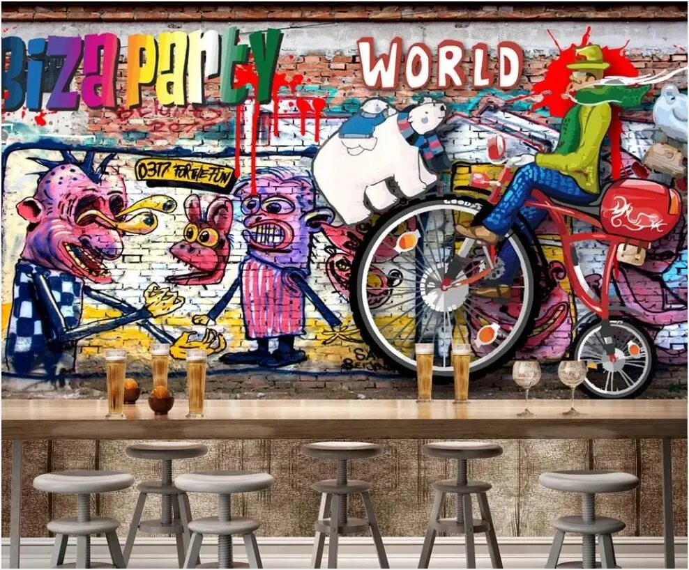 Custom mural photo wallpaper 3d Colorful rock graffiti bar KTV tooling home decor living room Wallpapers for walls in rolls
Custom mural photo wallpaper 3d Colorful rock graffiti bar KTV tooling home decor living room Wallpapers for walls in rolls