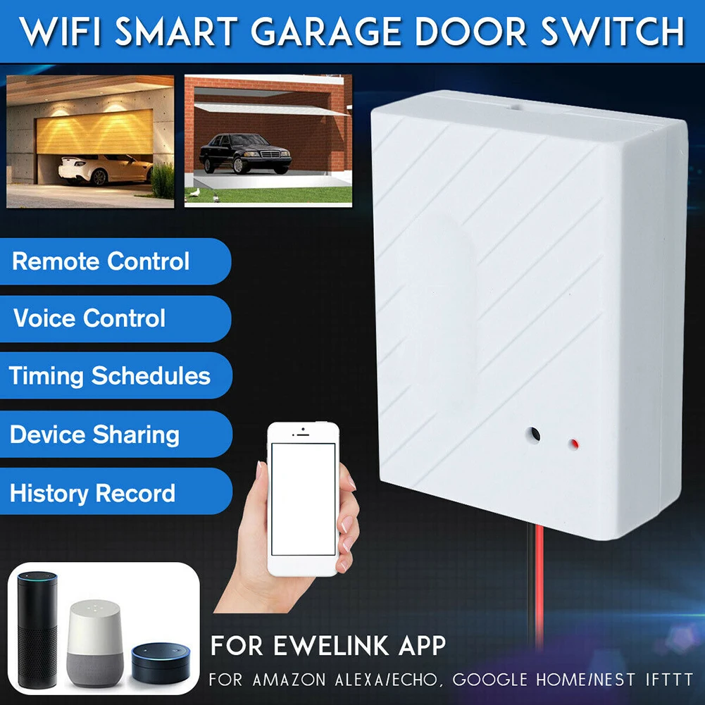 WiFi Switch Smart Home Garage Door Opener Controller For eWeLink APP Phone Voice Control for Amazon Alexa for Google Home 1Set
WiFi Switch Smart Home Garage Door Opener Controller For eWeLink APP Phone Voice Control for Amazon Alexa for Google Home 1Set