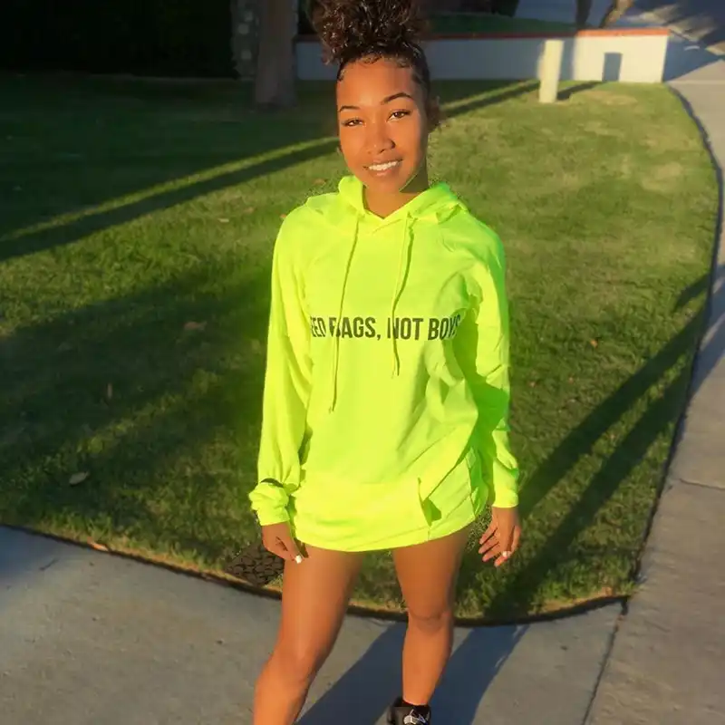 neon hoodie dress