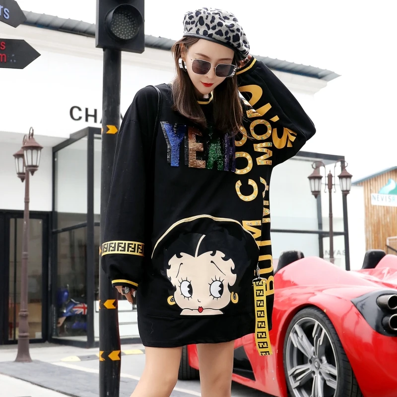 Hoodie for women 2020 new popular logo cartoon alphabet print blouse harbor style loose coat
Hoodie for women 2020 new popular logo cartoon alphabet print blouse harbor style loose coat