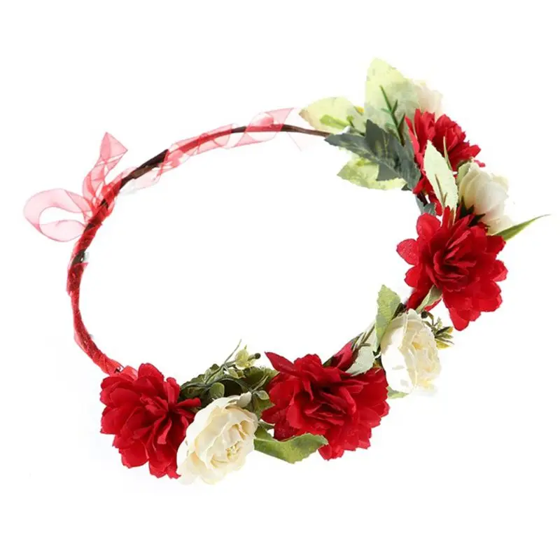 Ladies Girl Boho Candy Colorful Imitation Rose Flower Hairband Wedding Garland Wreath Ribbon Bowknot Unadjustable Crown Headband
Ladies Girl Boho Candy Colorful Imitation Rose Flower Hairband Wedding Garland Wreath Ribbon Bowknot Unadjustable Crown Headband