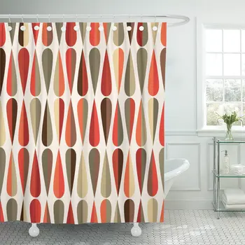 Shower Curtain Mid Century Modern Retro Drop Shapes in Waterproof Polyester Fabric Set with Hooks
Shower Curtain Mid Century Modern Retro Drop Shapes in Waterproof Polyester Fabric Set with Hooks