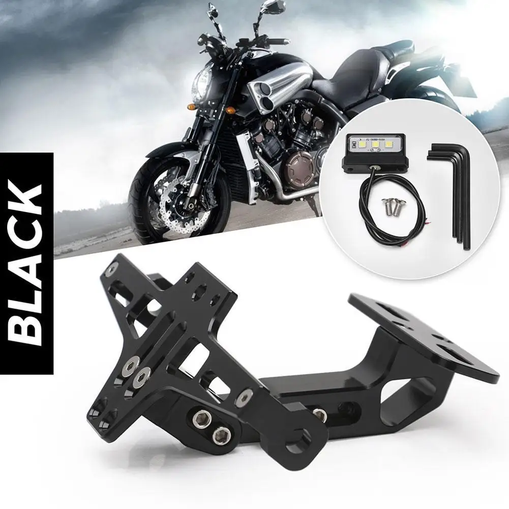 Motorcycle Universal Adjustable Telescopic Fender Tail Wing LED Light Modified License Plate Holder for YAMAHA Kawasaki Honda | Автомобили