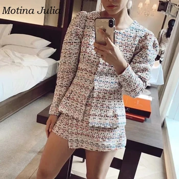 Motina Julia 2019 elegant two pieces Tweed blazer suits women striped plaid tweed skirt+coat party club streetwear female sets
Motina Julia 2019 elegant two pieces Tweed blazer suits women striped plaid tweed skirt+coat party club streetwear female sets