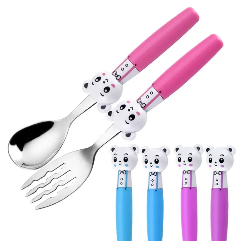 Cute Cartoon Spoon Fork Baby Tableware Kids Children Training Eating Spoons Forks Set Gift 304 Stainless Steel
Cute Cartoon Spoon Fork Baby Tableware Kids Children Training Eating Spoons Forks Set Gift 304 Stainless Steel