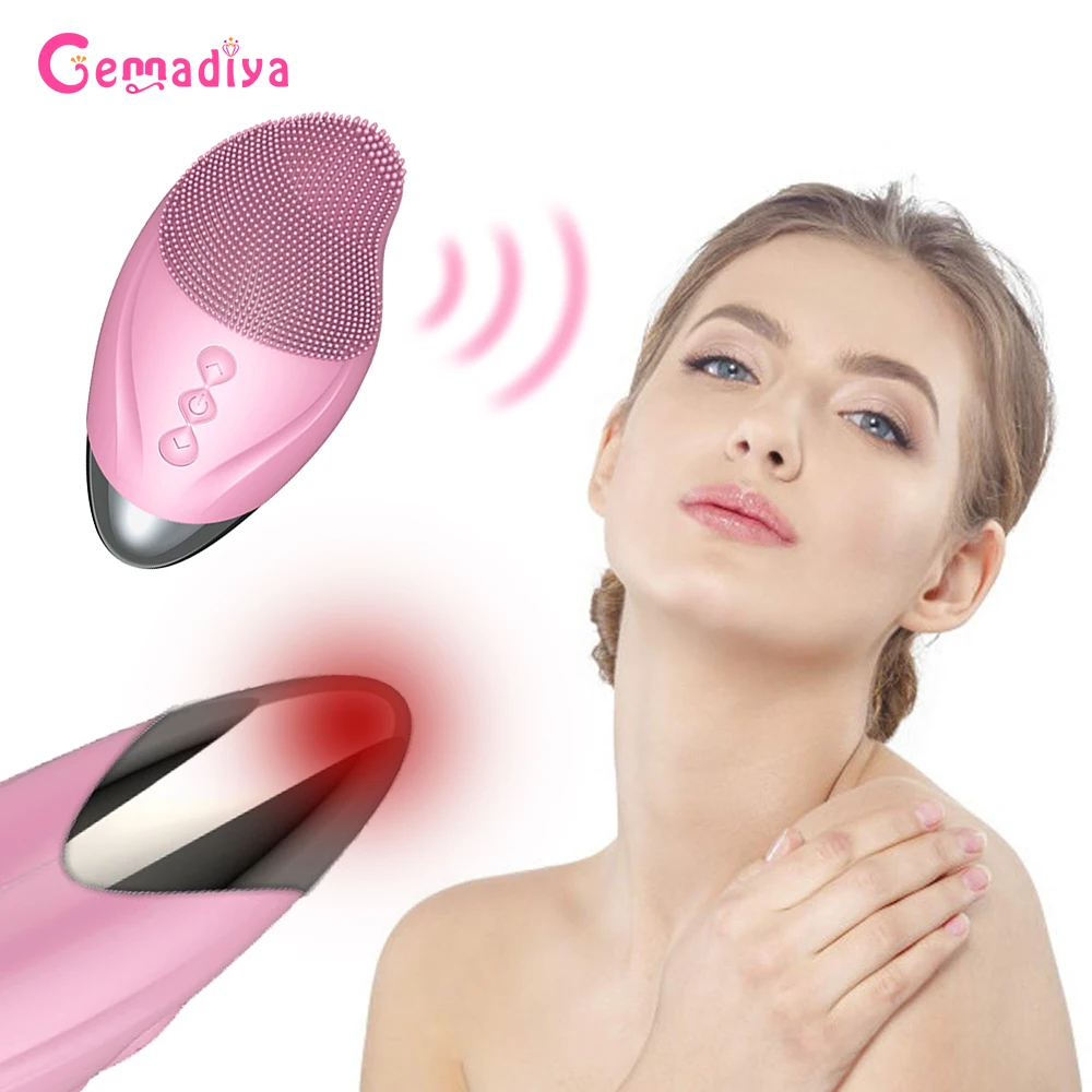 

Electric Face Cleansing Brush reduce Dark Circle Eye wrinkles Soft Silicone Face Cleanser Brush Sonic Vibration Cleanser Brush