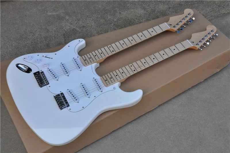 6-Sting and 6-String 2-Neck Electric Guitar,Left-hand Version,White Color Body,Maple Fingerboard and can be Customized
6-Sting and 6-String 2-Neck Electric Guitar,Left-hand Version,White Color Body,Maple Fingerboard and can be Customized