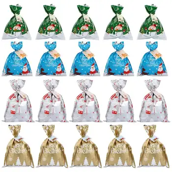50pcs Christmas Plastic Candy Bags Large Xmas Gift Wrapping Bags with Ribbons
50pcs Christmas Plastic Candy Bags Large Xmas Gift Wrapping Bags with Ribbons