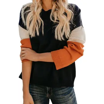 Women Sweater Fashion Matching Color Pullover Elegant Casual Autumn Winter Sweater Tops Wild O-Neck Long Sleeve Sweater
Women Sweater Fashion Matching Color Pullover Elegant Casual Autumn Winter Sweater Tops Wild O-Neck Long Sleeve Sweater