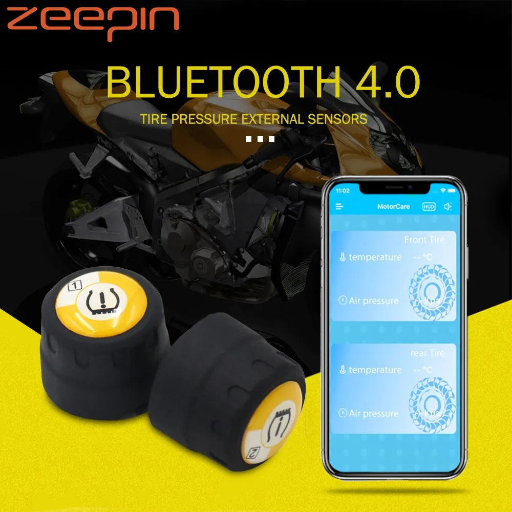 Zeepin V100B TPMS Bluetooth Tire Pressure Monitoring System APP Mode 2PCS External Sensors For Motorcycles
Zeepin V100B TPMS Bluetooth Tire Pressure Monitoring System APP Mode 2PCS External Sensors For Motorcycles