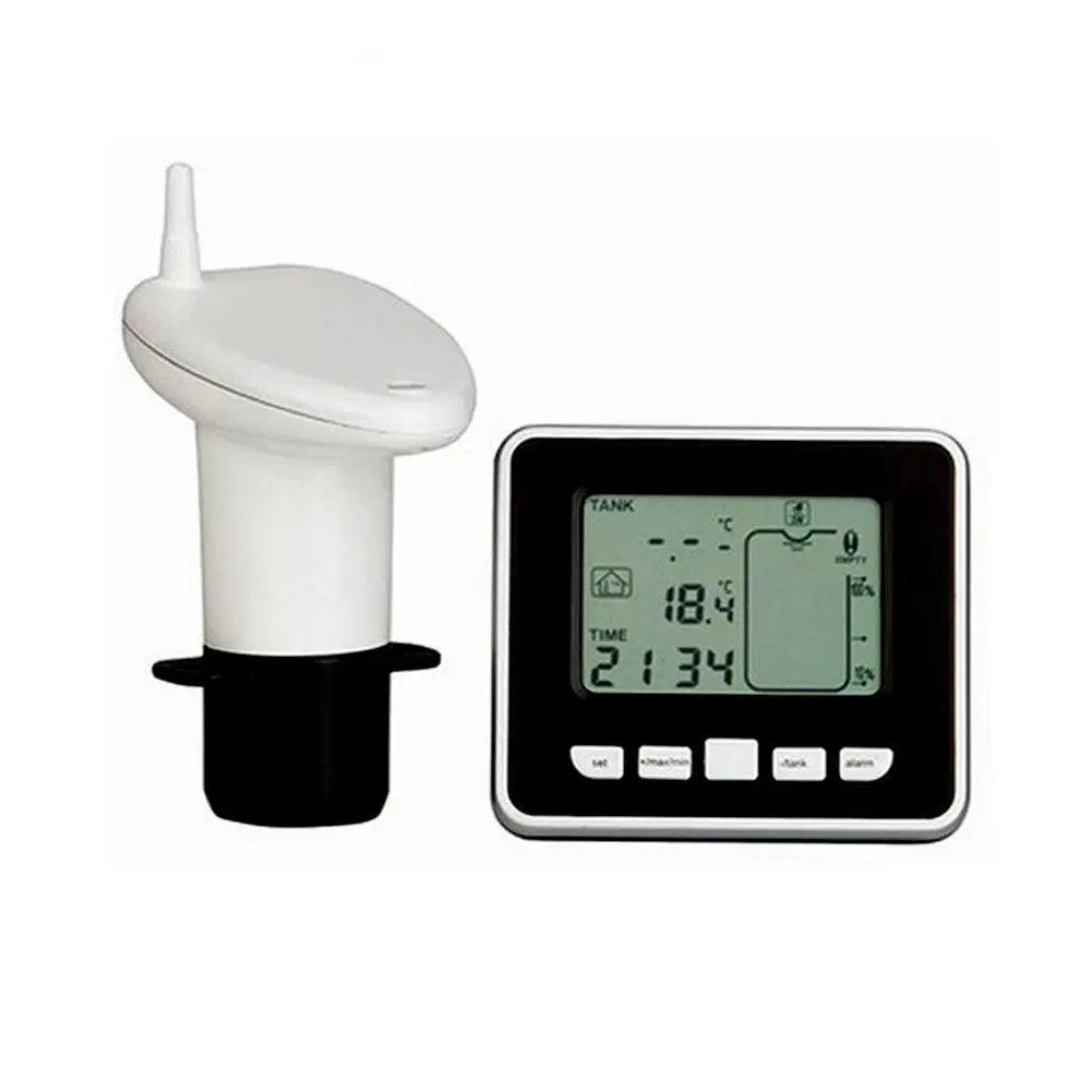 Ultrasonic Wireless Water Tank Level Meter Sensor With Temperature Time Display Alarm Liquid Depth Level Gauge Measuring Tool
Ultrasonic Wireless Water Tank Level Meter Sensor With Temperature Time Display Alarm Liquid Depth Level Gauge Measuring Tool