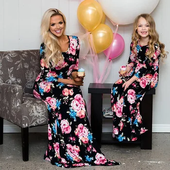 Family Matching Mother and Daughter Clothes Three Quarter Sleeve Floral Dress for Mommy Me Kids Girls Baby Mom Daughter Dress 
Family Matching Mother and Daughter Clothes Three Quarter Sleeve Floral Dress for Mommy Me Kids Girls Baby Mom Daughter Dress