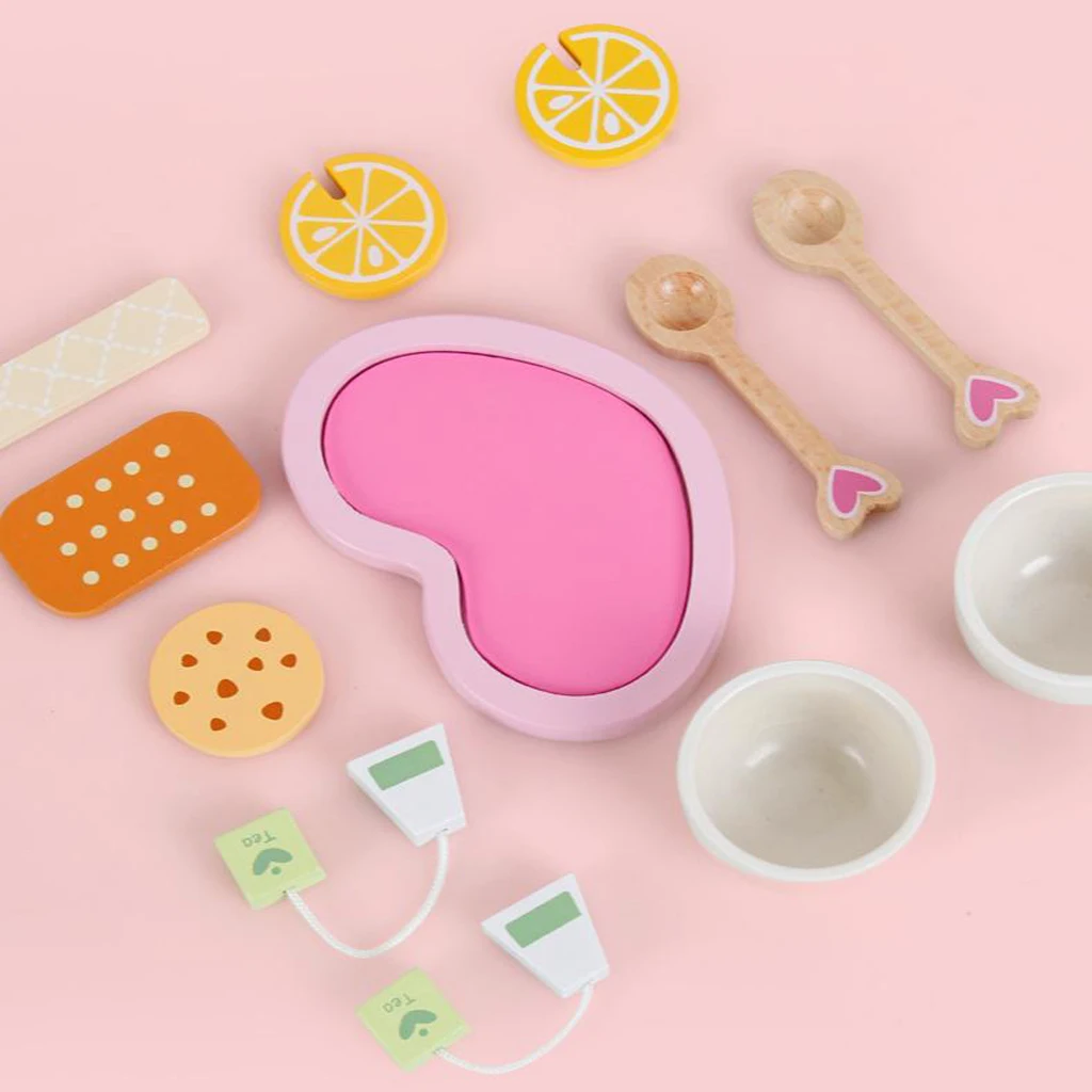 12-piece Wooden Tea Set Pretend Play Toy Educational Game For Kids Children - Soild Beech Saucer Cup Salver Teapot Coffee Set 12-piece Wooden Tea Set Pretend Play Toy Educational Game For Kids Children - Soild Beech Saucer Cup Salver Teapot Coffee Set