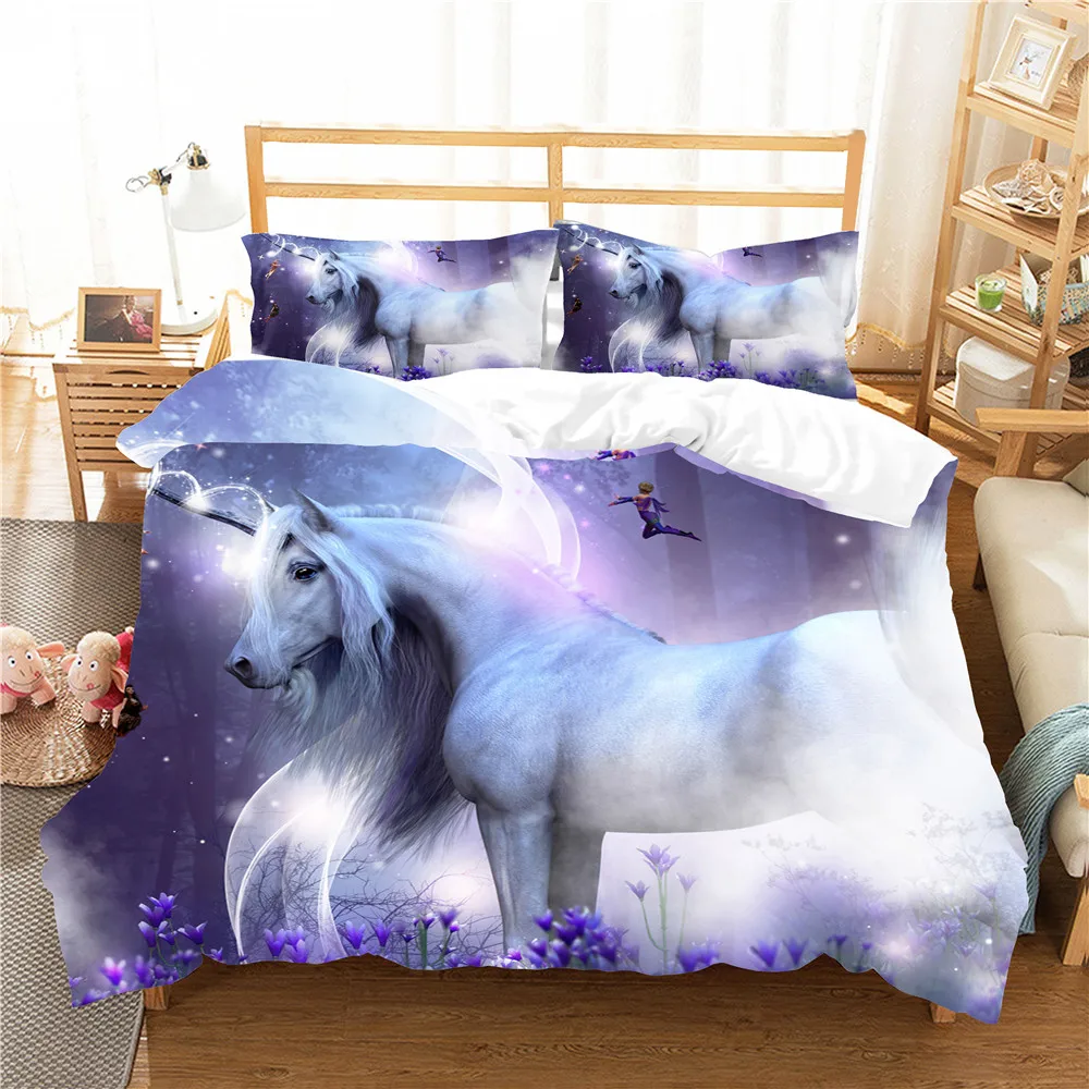 Complete Double Bed Clothes Unicorn Pattern Duvet Cover Set 3D Printed Horse Bed Linens with Pillowcase King Double Size
Complete Double Bed Clothes Unicorn Pattern Duvet Cover Set 3D Printed Horse Bed Linens with Pillowcase King Double Size