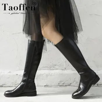 Taoffen Woman Genuine Leather Knee High Boots Retro Black Zipper Hot Sale Motorcycle Boots Sexy Work Footwear Size 33-40
Taoffen Woman Genuine Leather Knee High Boots Retro Black Zipper Hot Sale Motorcycle Boots Sexy Work Footwear Size 33-40