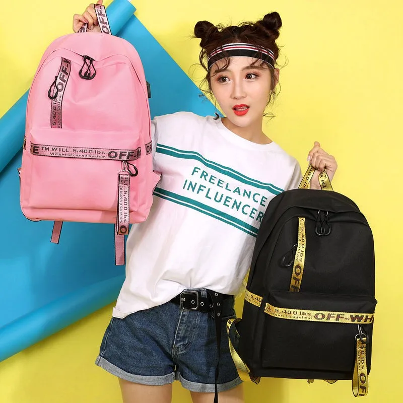 Fashion Canvas Waterproof Backpack Teen Girls Capacity Letter Student School Backpacks Usb Charging Backpack Laptop Backpack
Fashion Canvas Waterproof Backpack Teen Girls Capacity Letter Student School Backpacks Usb Charging Backpack Laptop Backpack