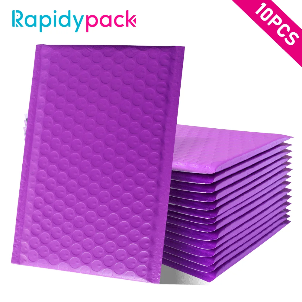 Rapidypack 10PCS/Pack 4x8'' Purple Poly Bubble Envelopes Padded Envelopes Self Seal Mailing Packaging Bags Gift Envelopes
Rapidypack 10PCS/Pack 4x8'' Purple Poly Bubble Envelopes Padded Envelopes Self Seal Mailing Packaging Bags Gift Envelopes