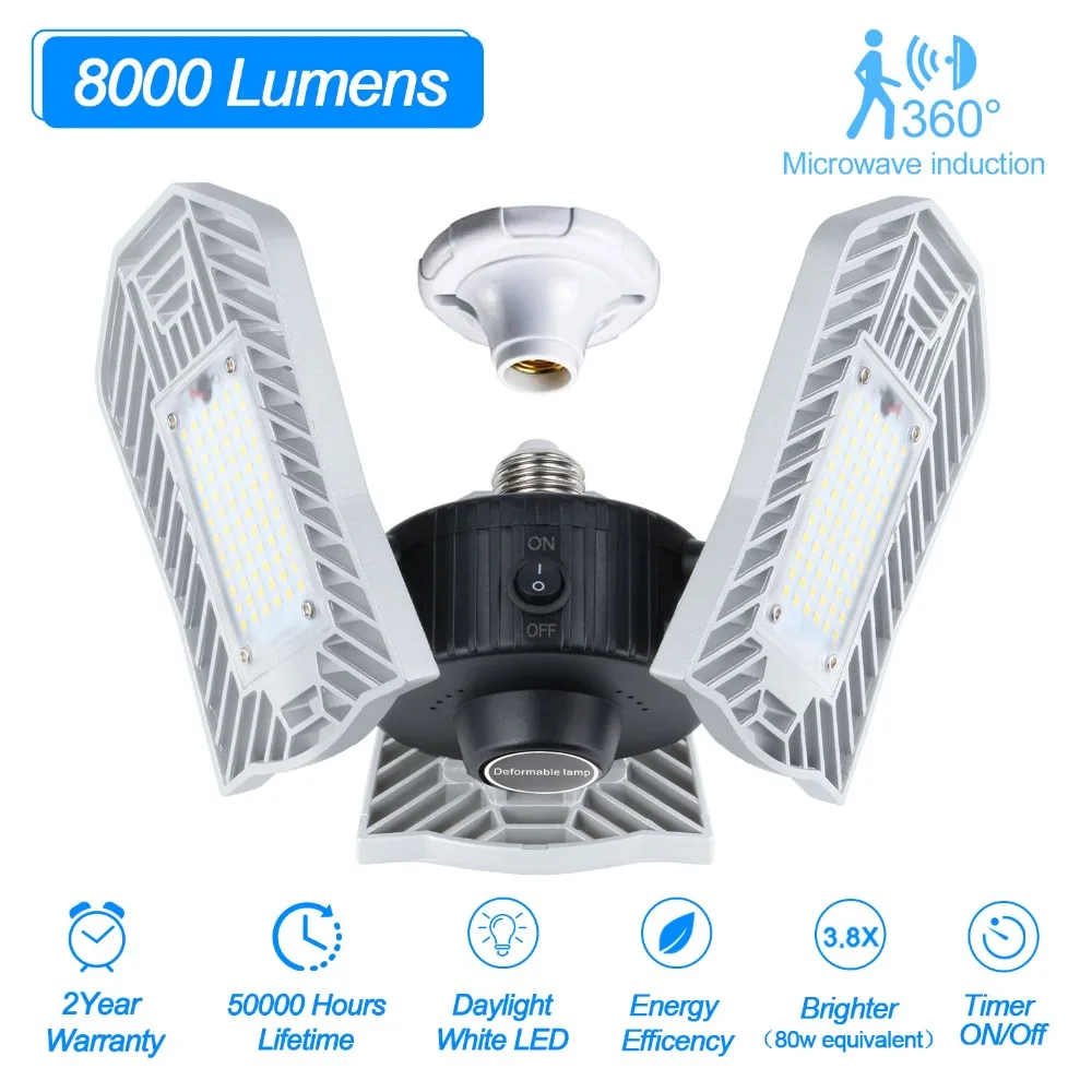 Led Deformable Lamp Light 60W 80W E27 LED Strip SMD Bulb Radar Home Lighting High Intensity Parking Warehouse Garage Industrial
Led Deformable Lamp Light 60W 80W E27 LED Strip SMD Bulb Radar Home Lighting High Intensity Parking Warehouse Garage Industrial