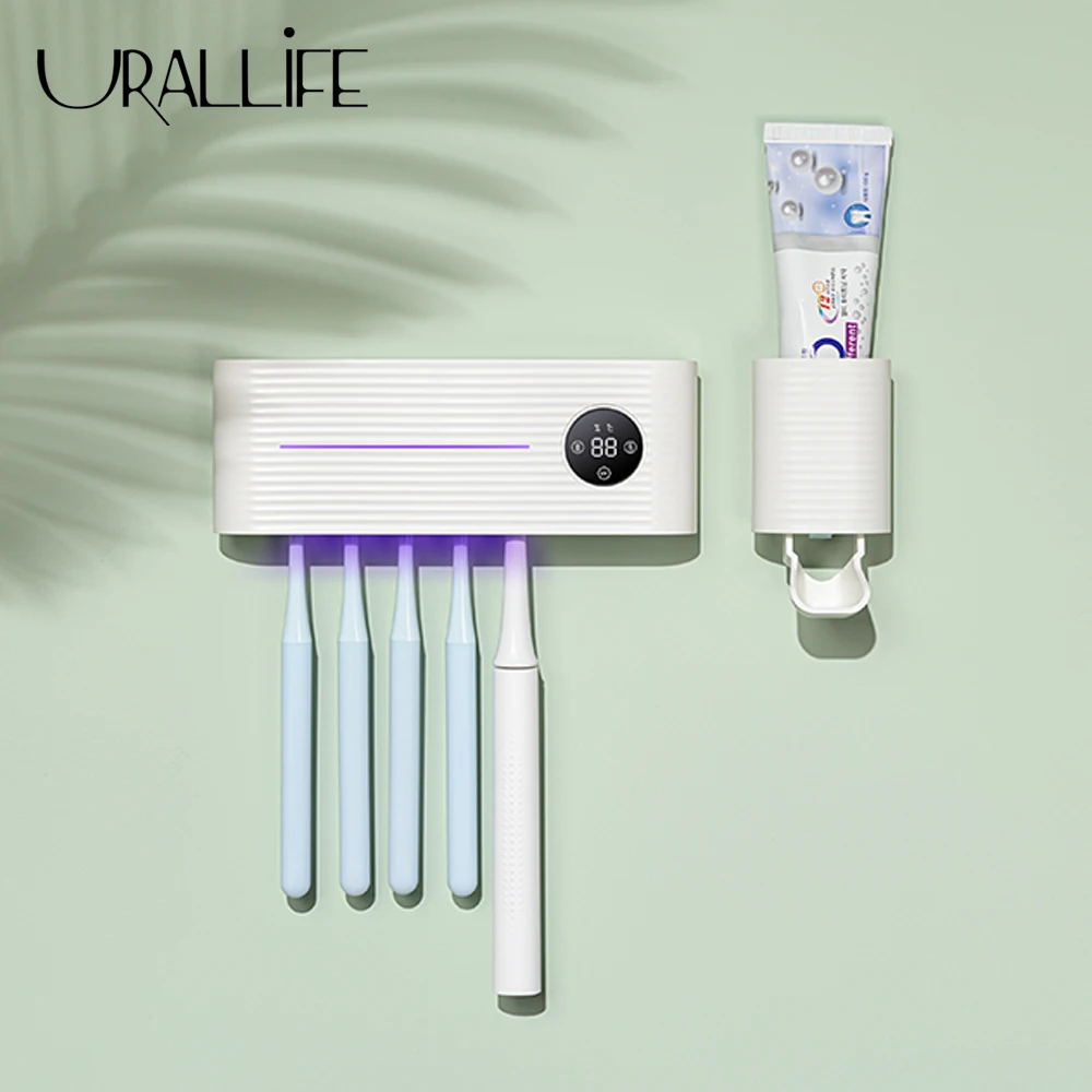 Urallife Smart UV Light Sterilization Toothbrush Holder Automatic Toothpaste Dispenser Rechargeable Turbofan Toothbrush Holder
Urallife Smart UV Light Sterilization Toothbrush Holder Automatic Toothpaste Dispenser Rechargeable Turbofan Toothbrush Holder