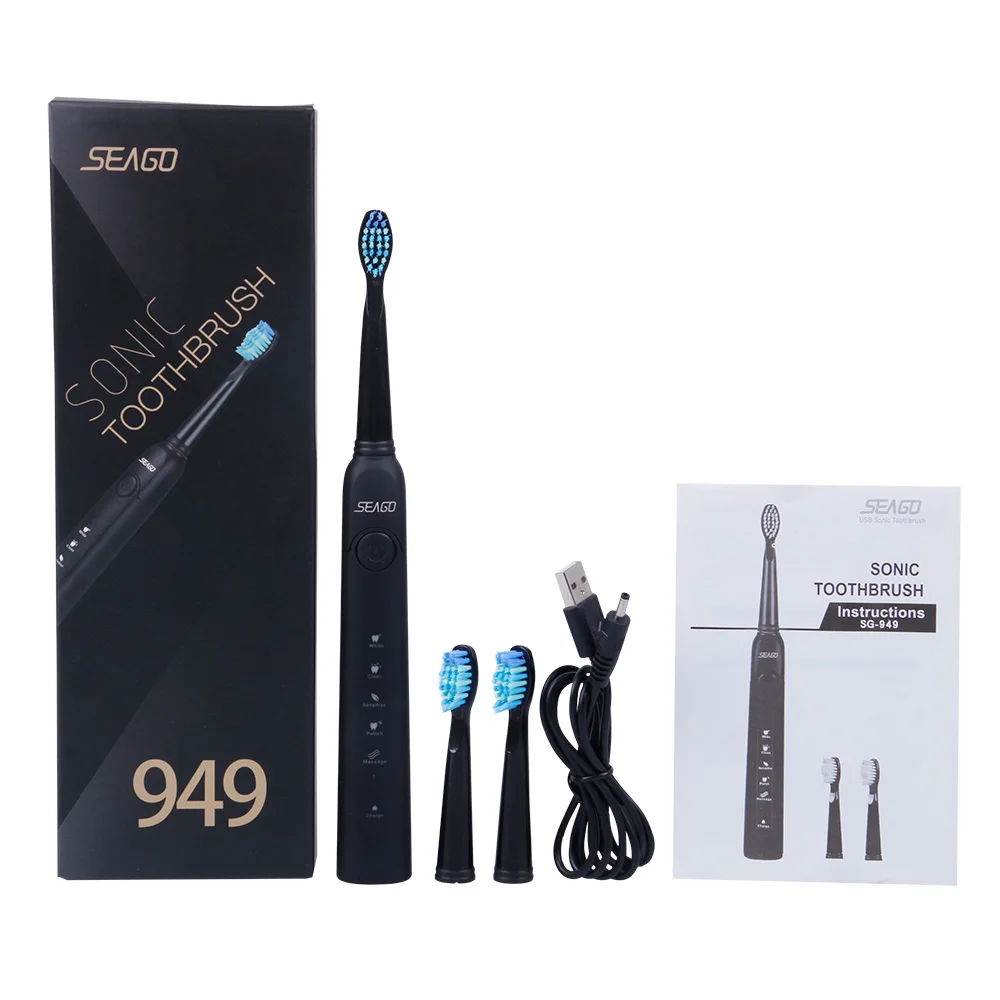 SEAGO Electric Toothbrush Sonic Wave Rechargeable Top Quality Smart Chip USB Chargeable Toothbrush Head Smart Timer Toothbrush
SEAGO Electric Toothbrush Sonic Wave Rechargeable Top Quality Smart Chip USB Chargeable Toothbrush Head Smart Timer Toothbrush