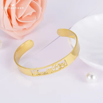 Custom Name Letter Bangle Stainless Steel Personalized Nameplate Adjustable Opean Cuff Racelet for Women Girl loves Jewelry Gift 
Custom Name Letter Bangle Stainless Steel Personalized Nameplate Adjustable Opean Cuff Racelet for Women Girl loves Jewelry Gift