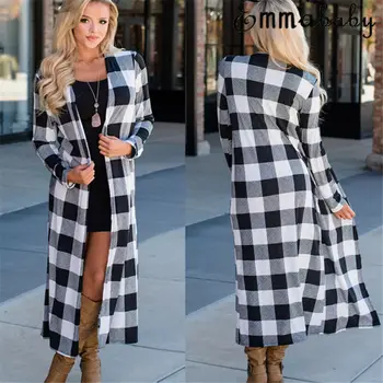 New Fashion Ladies Full Length Cardigan Coats Plaided Long Sleeves Open Front Long Trench Black Red Color Plus Size
New Fashion Ladies Full Length Cardigan Coats Plaided Long Sleeves Open Front Long Trench Black Red Color Plus Size