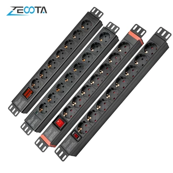 PDU Power Strip 1U/1.5U 19inch 7/8 AC EU Outlets with Switch/Overload Protection/indicator light/AC Display Extension Cord
PDU Power Strip 1U/1.5U 19inch 7/8 AC EU Outlets with Switch/Overload Protection/indicator light/AC Display Extension Cord