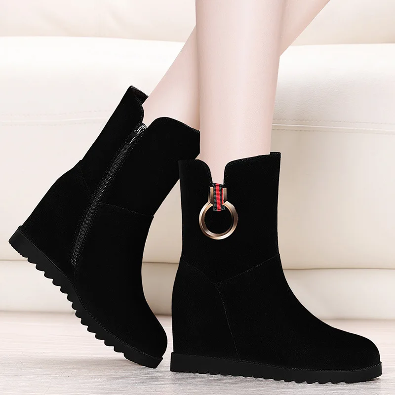 Leather Boot Women's Winter Boots Women's 2019 Autumn And Winter New Style plus Velvet Short Boots Elevator Women's Boots WOMEN' 
Leather Boot Women's Winter Boots Women's 2019 Autumn And Winter New Style plus Velvet Short Boots Elevator Women's Boots WOMEN'