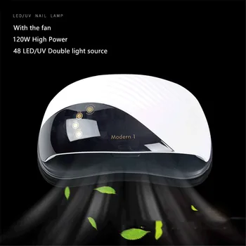 120W high power Nail Lamp with a fan 42 LED/UV Double light source lamp beads Infrared intelligent induction display time
120W high power Nail Lamp with a fan 42 LED/UV Double light source lamp beads Infrared intelligent induction display time
