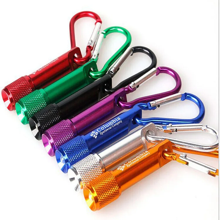 

Creative Mini Aluminium Alloy Small Flashlight Carabiner Small Flashlight LED Power Torch Manufacturers Direct Selling