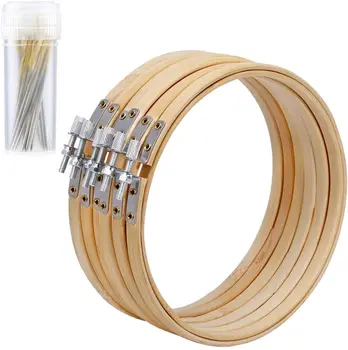 Nonvor 6 Pieces 6 Inch Round Embroidery Bamboo Circle Cross Stitch Hoop Ring with Embroidery Needle Large Eye Stitching Needles
Nonvor 6 Pieces 6 Inch Round Embroidery Bamboo Circle Cross Stitch Hoop Ring with Embroidery Needle Large Eye Stitching Needles